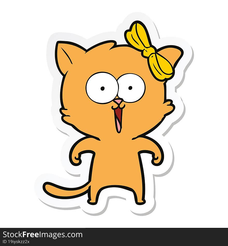 sticker of a cartoon cat