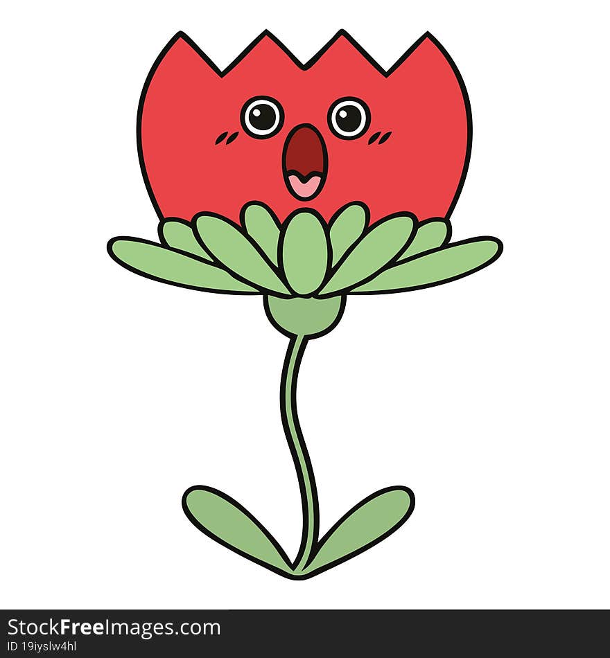 cute cartoon of a flower. cute cartoon of a flower