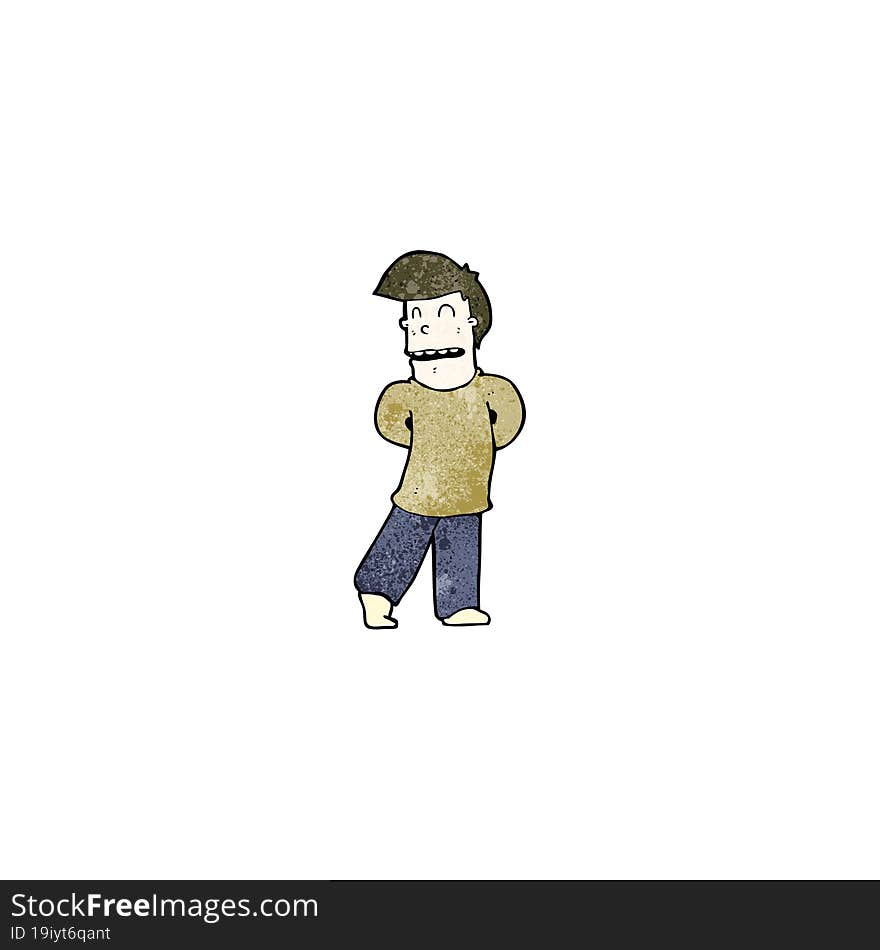 cartoon shy man