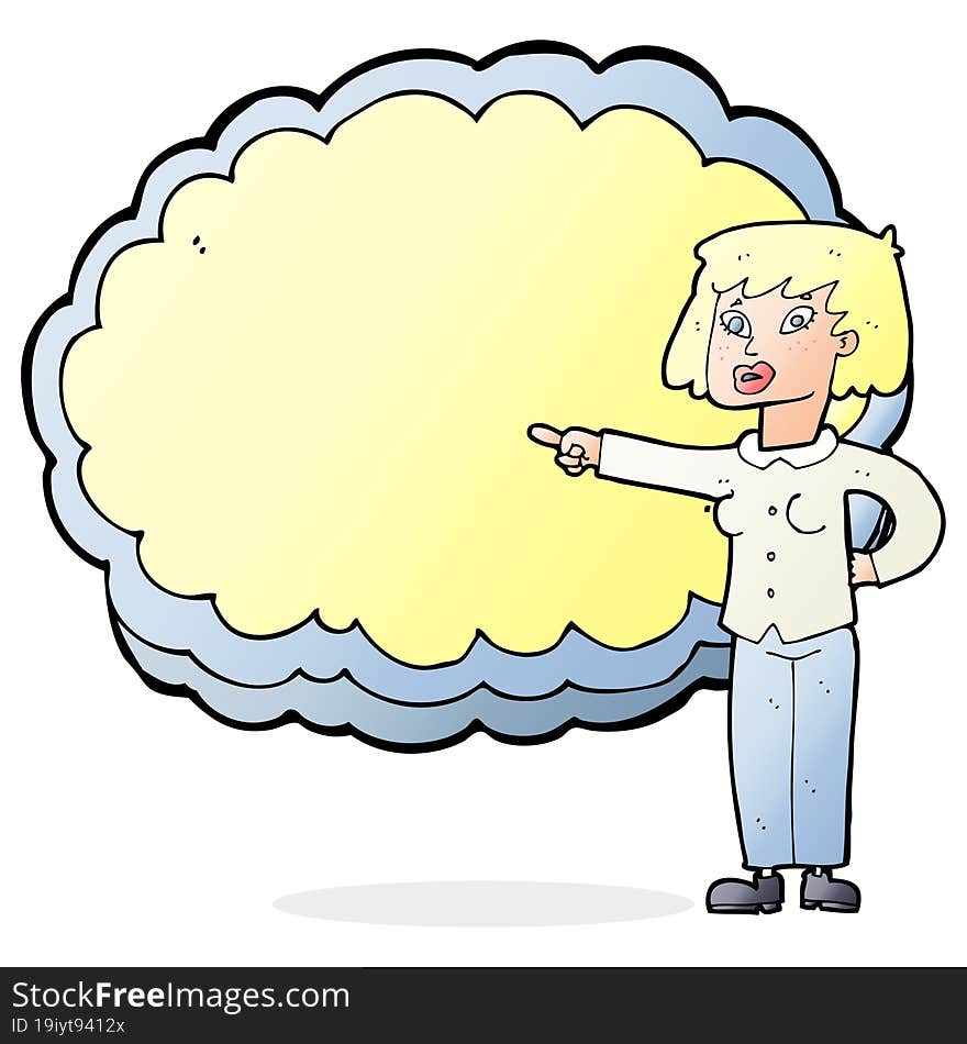 cartoon woman with text cloud space