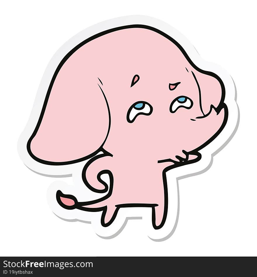 sticker of a cartoon elephant remembering