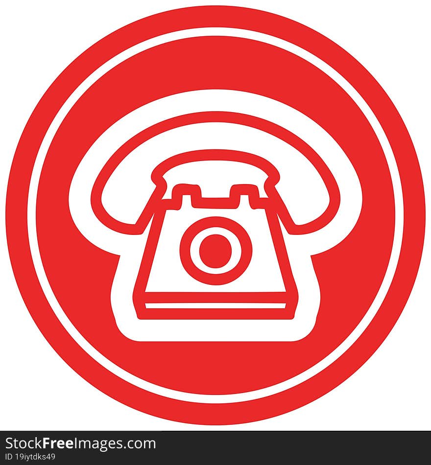 old telephone circular icon