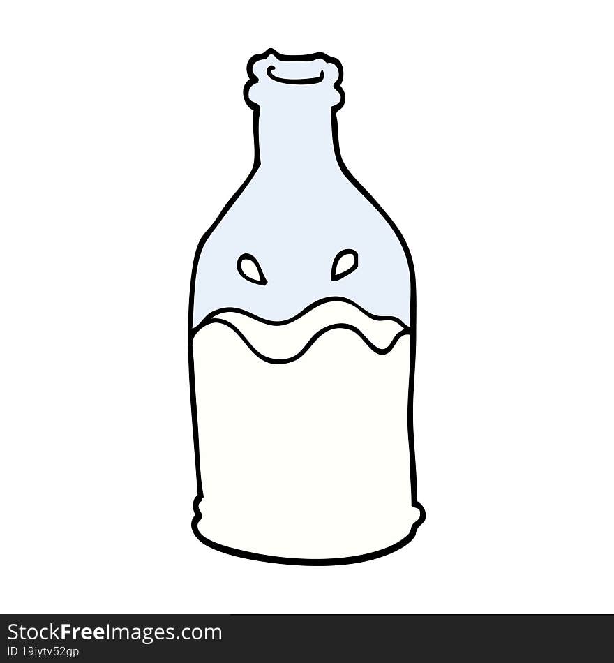 Cartoon Doodle Milk Bottle