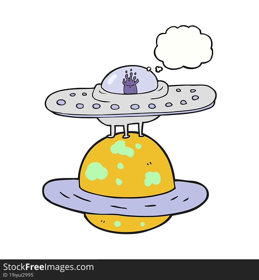 Thought Bubble Cartoon Flying Saucer