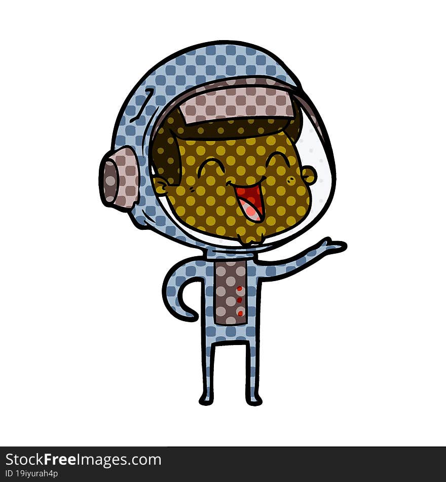 happy cartoon astronaut. happy cartoon astronaut