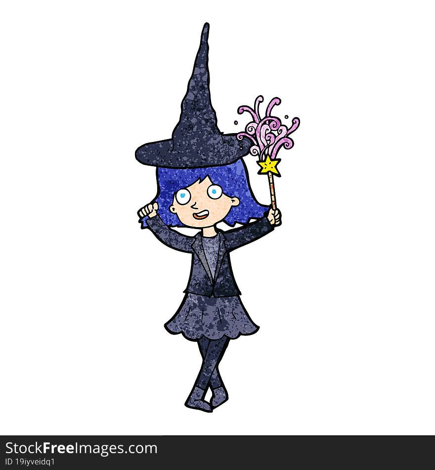 cartoon happy witch