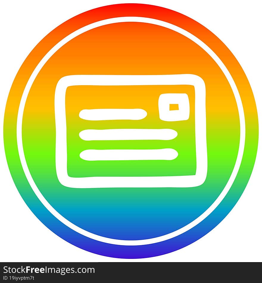 envelope letter circular in rainbow spectrum