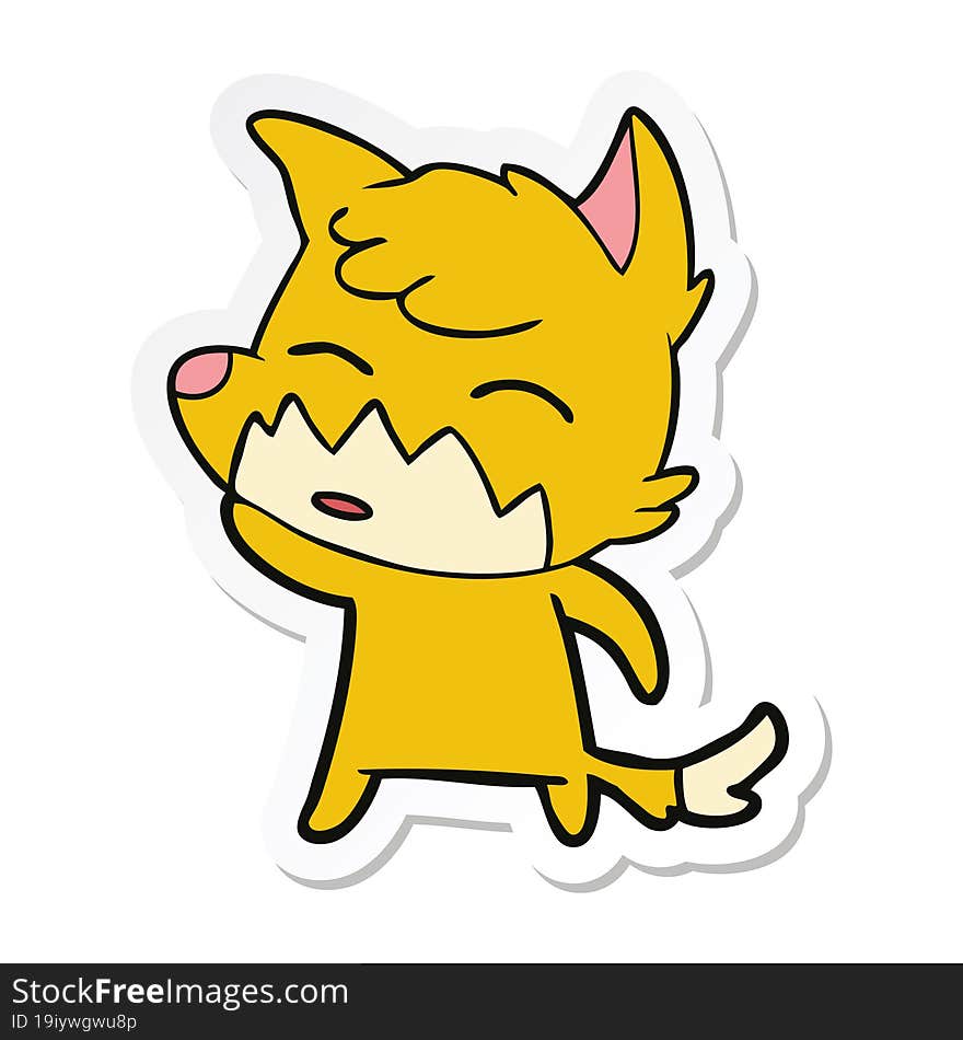 sticker of a cartoon fox