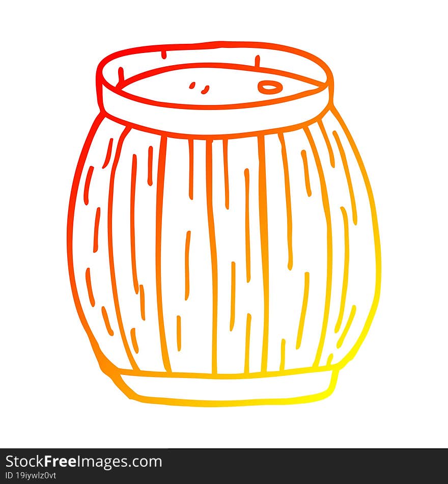 warm gradient line drawing cartoon barrel