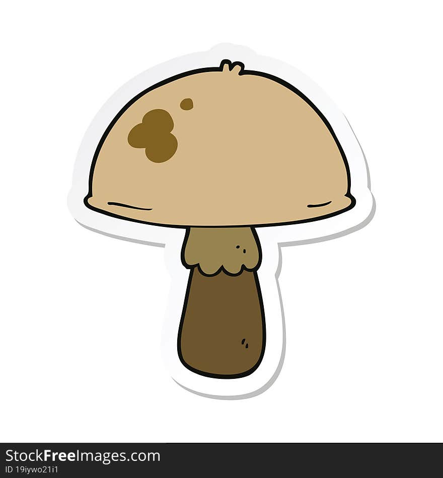 sticker of a cartoon mushroom