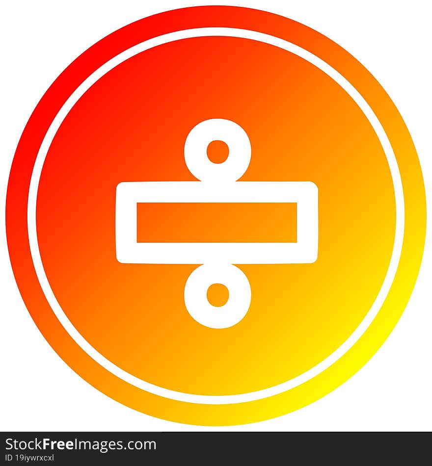 division sign circular in hot gradient spectrum