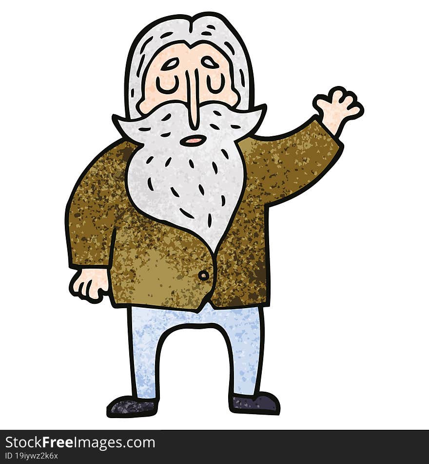 cartoon doodle bearded man