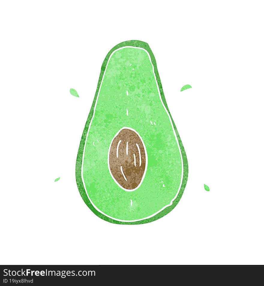 retro cartoon avocado