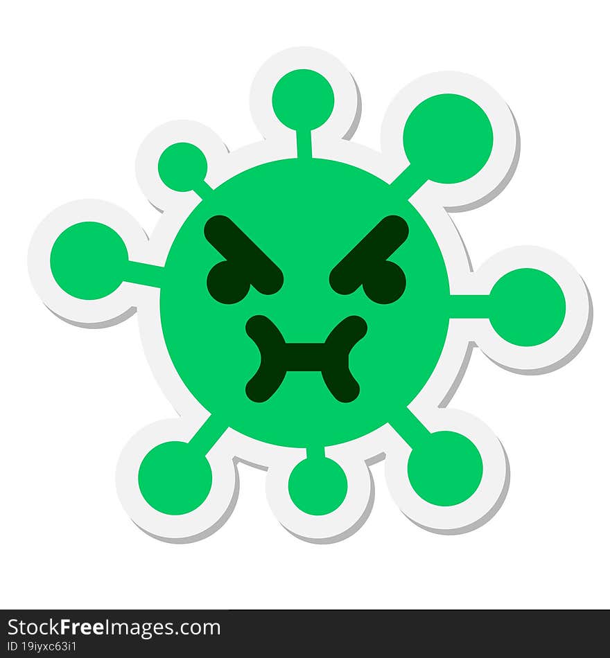 simple annoyed virus sticker