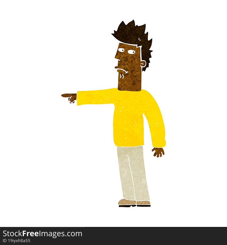 cartoon man pointing