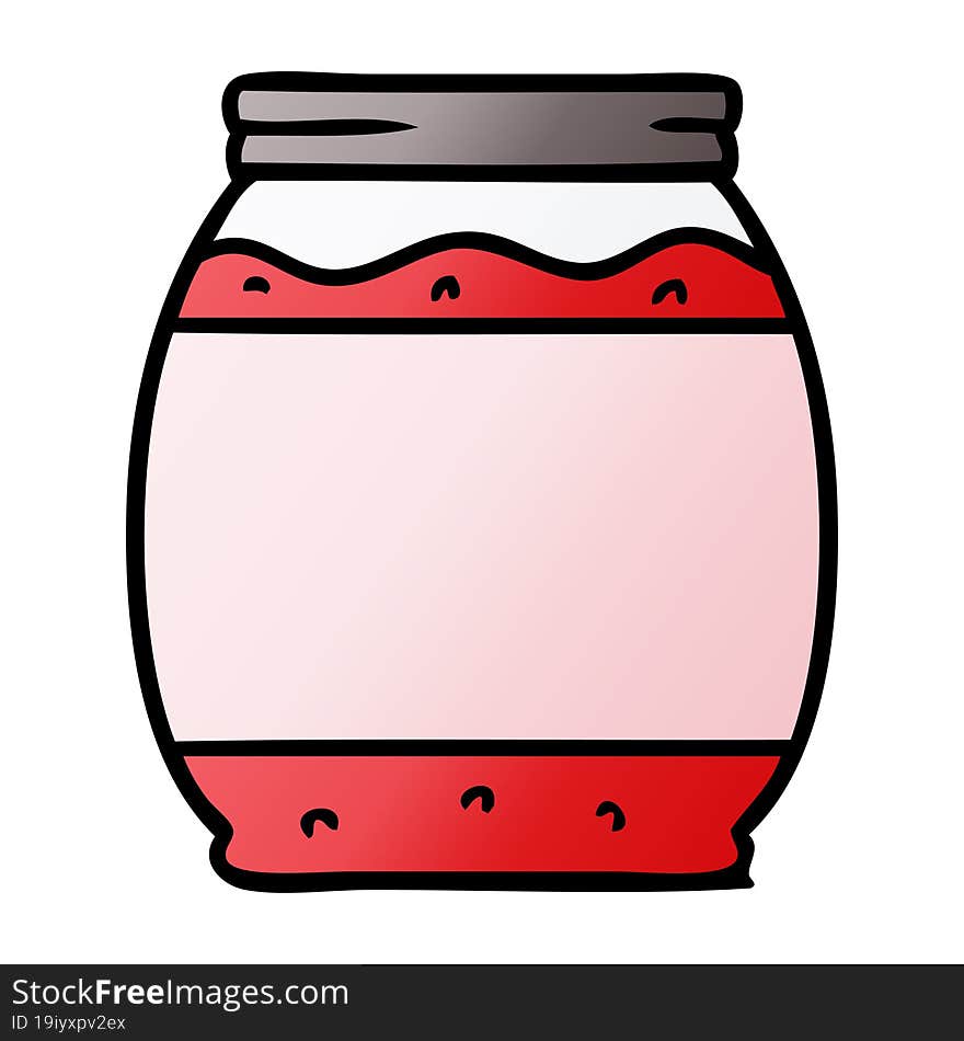 Gradient Cartoon Doodle Of A Strawberry Jam