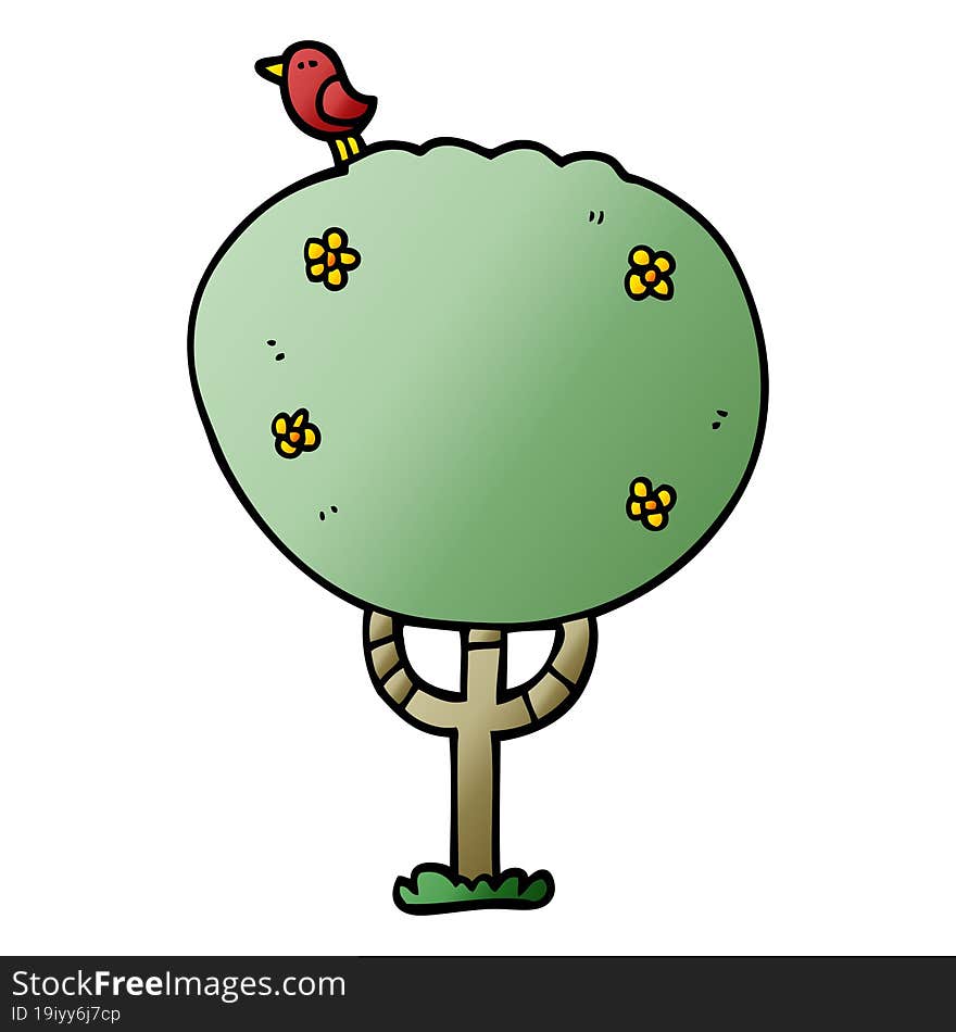 cartoon doodle tree