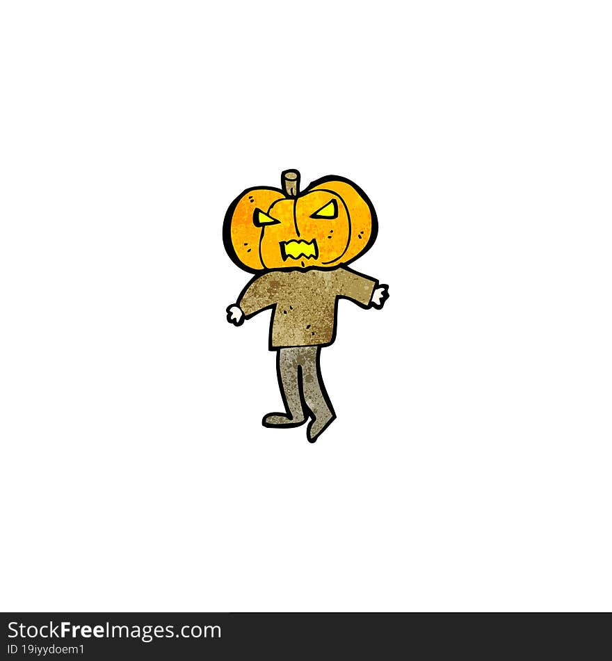 Cartoon Pumpkin Head Man