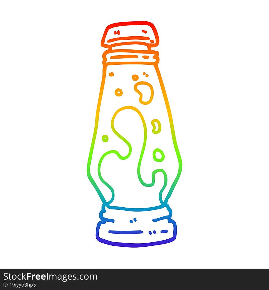 rainbow gradient line drawing of a cartoon lava lamp