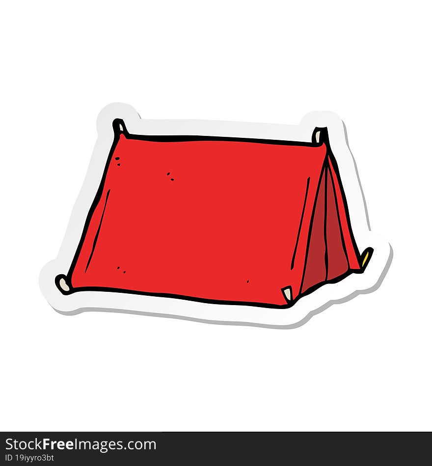 sticker of a cartoon traditional tent