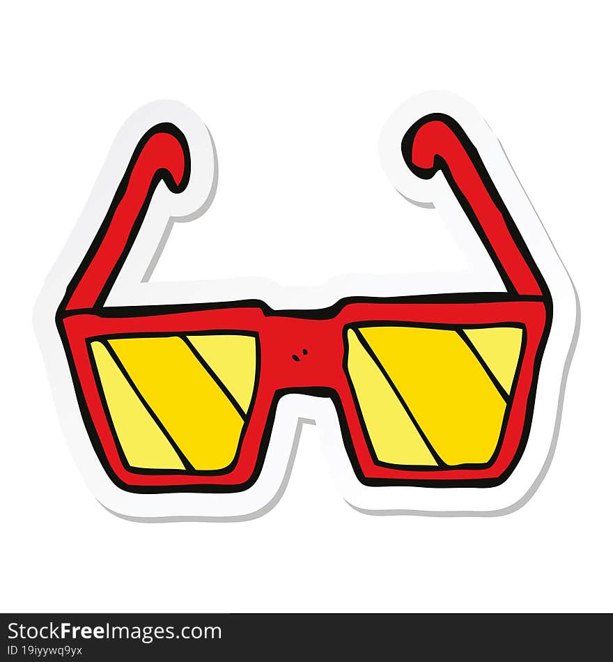 sticker of a cartoon glasses