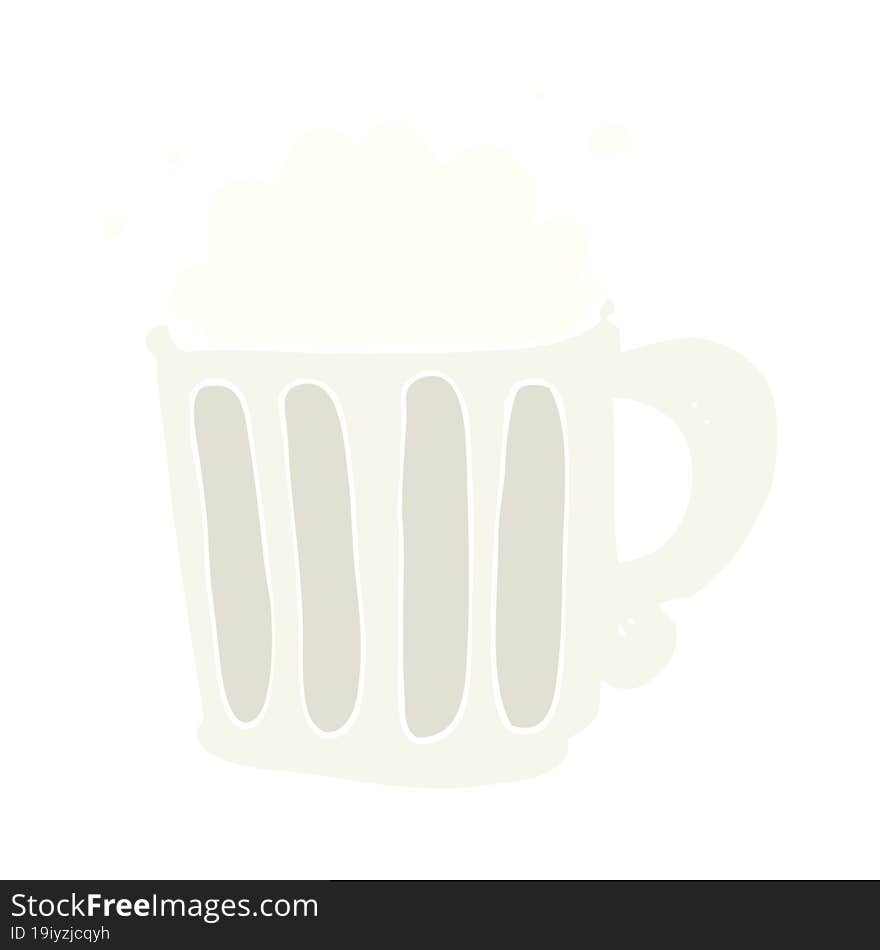 flat color illustration of a cartoon beer