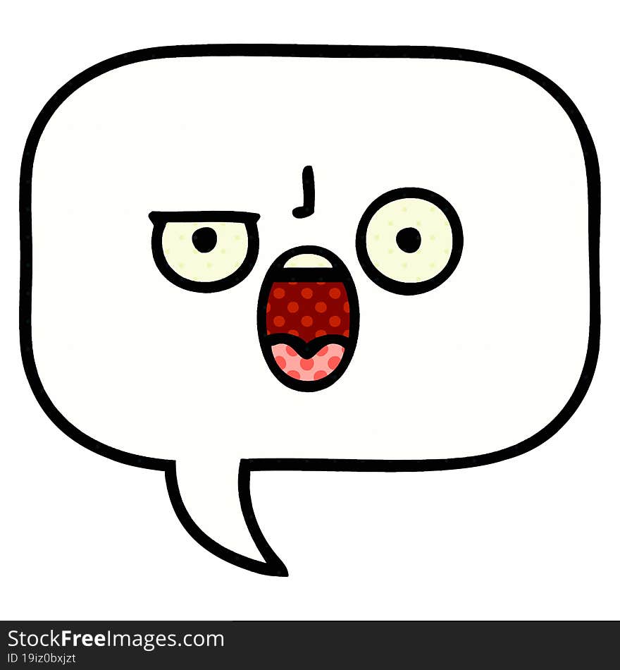 comic book style cartoon speech bubble