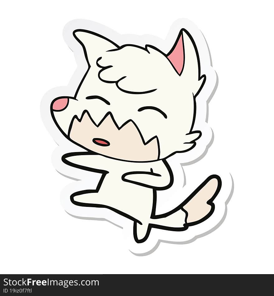 sticker of a cartoon fox