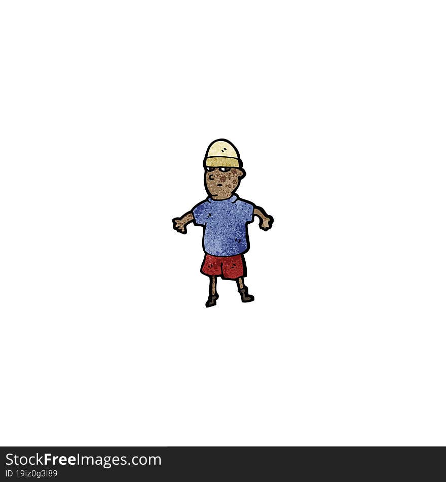 Cartoon Boy Wearing Hat