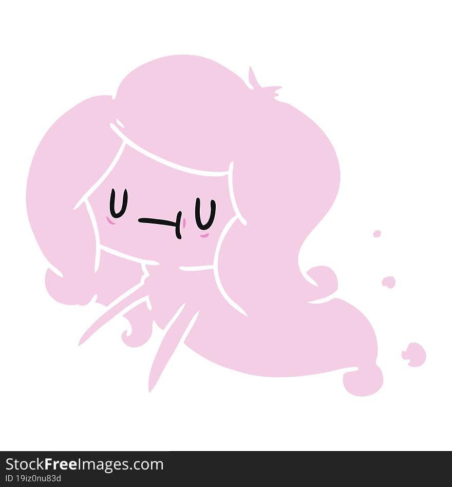 cartoon illustration of a kawaii cute ghost. cartoon illustration of a kawaii cute ghost