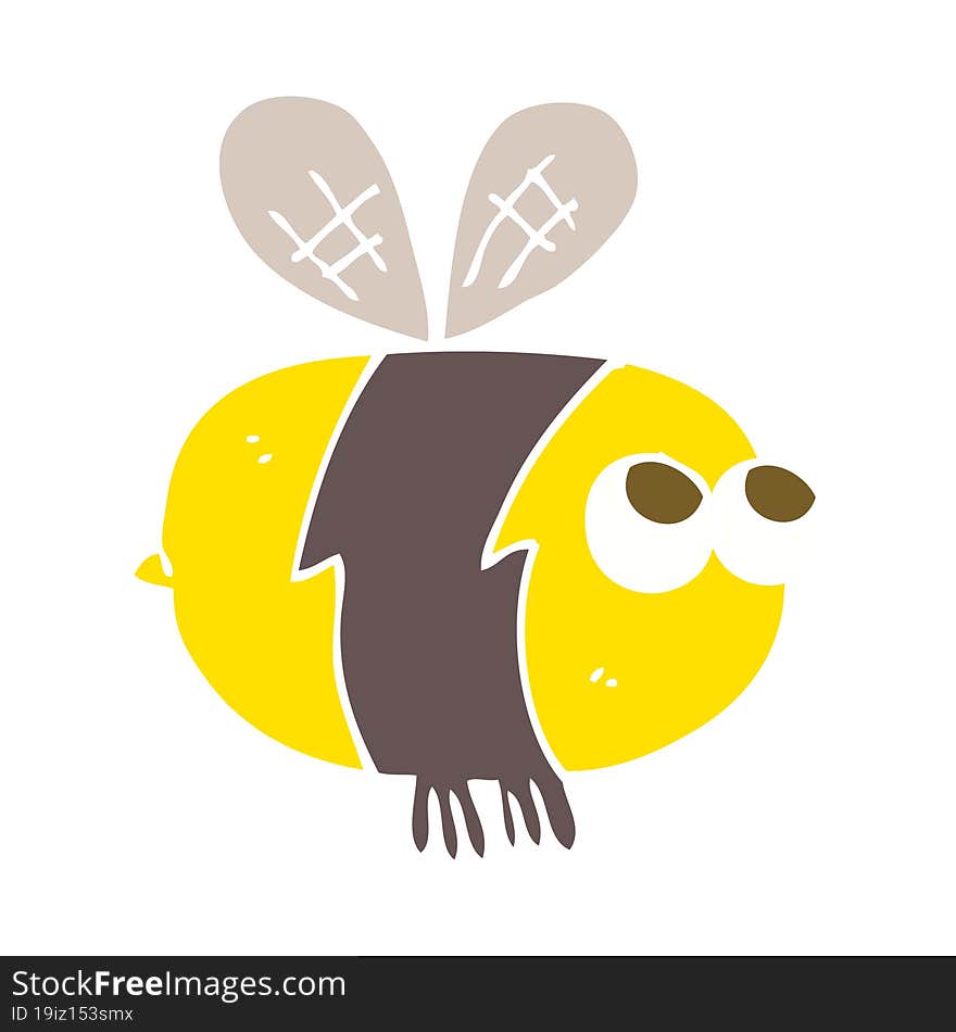 flat color illustration of bee. flat color illustration of bee