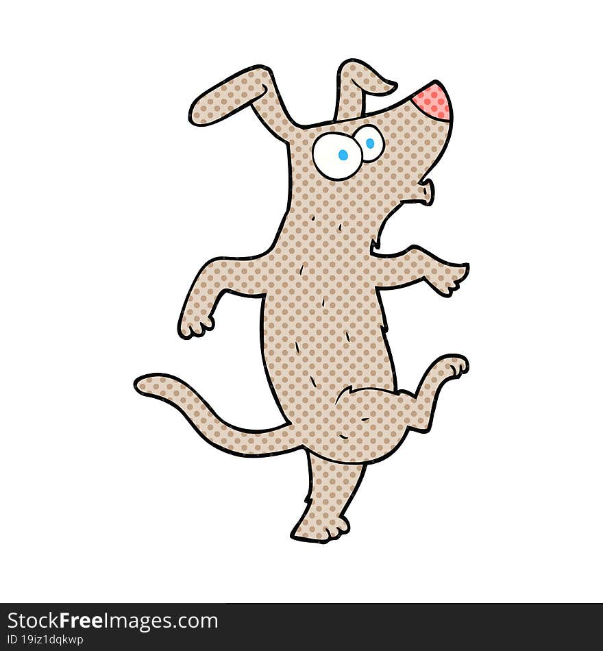 freehand drawn cartoon dancing dog