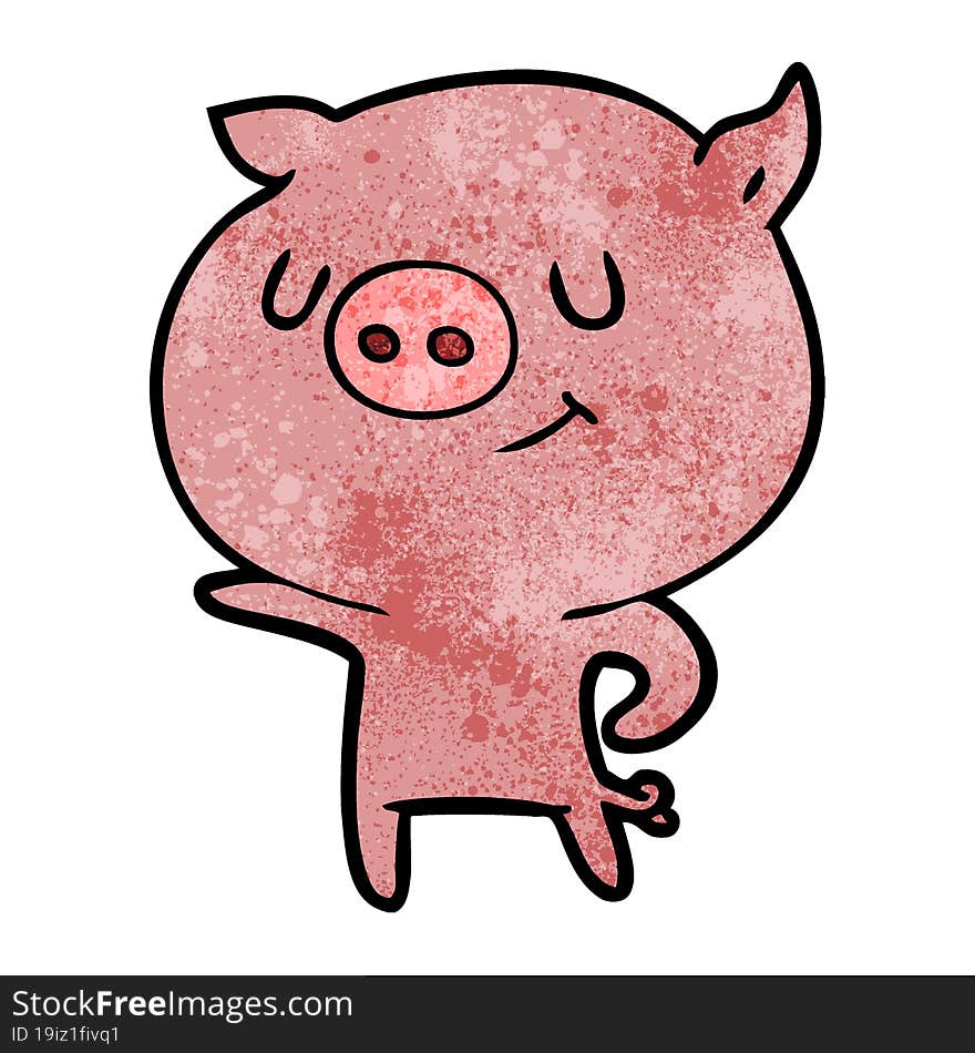 happy cartoon pig. happy cartoon pig