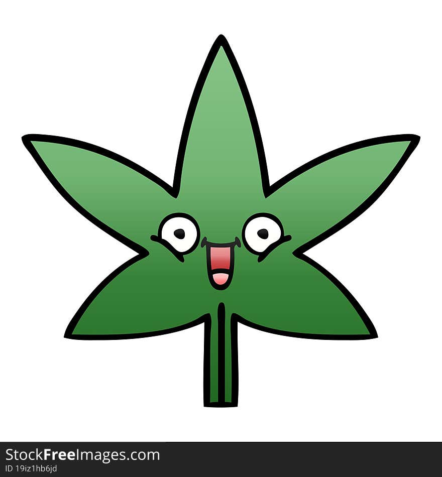 gradient shaded cartoon marijuana leaf