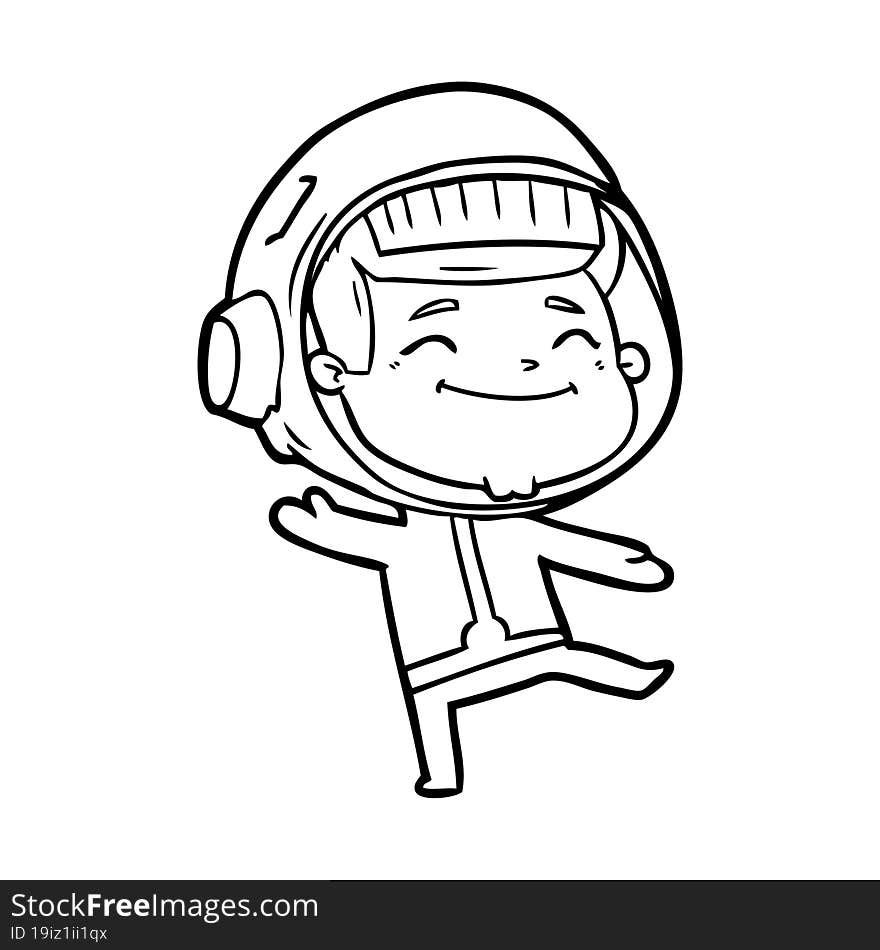 happy cartoon astronaut. happy cartoon astronaut