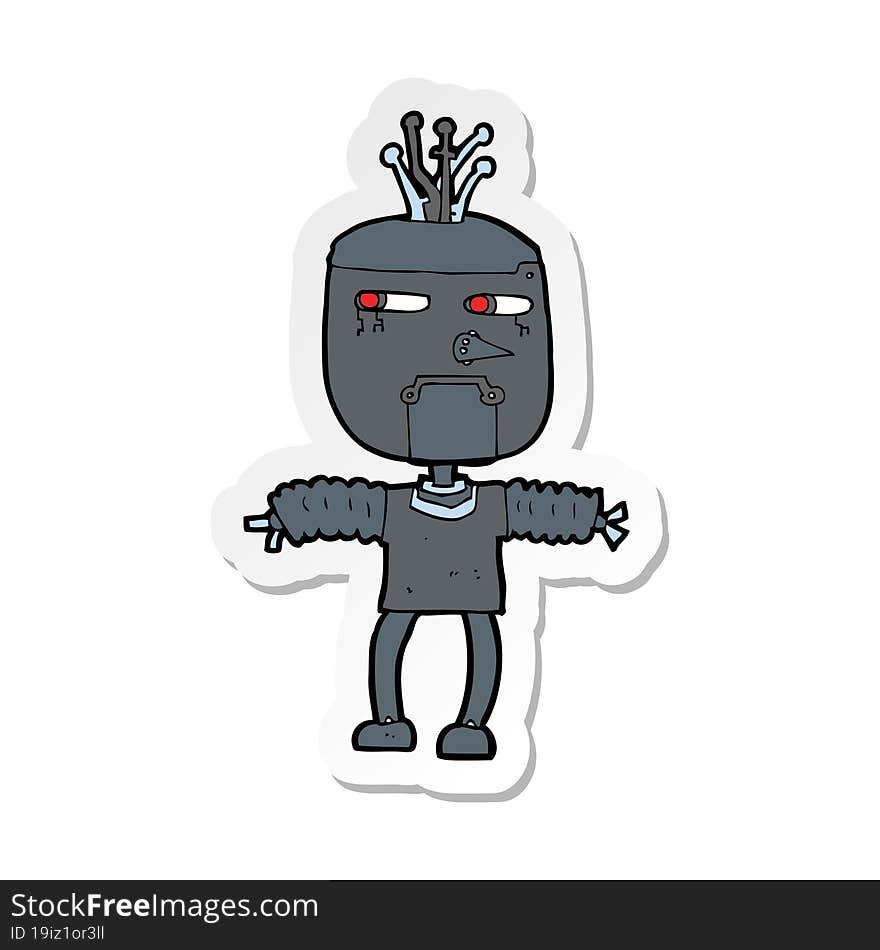 sticker of a cartoon robot