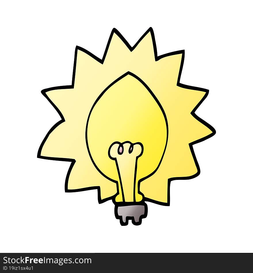 cartoon doodle light bulb