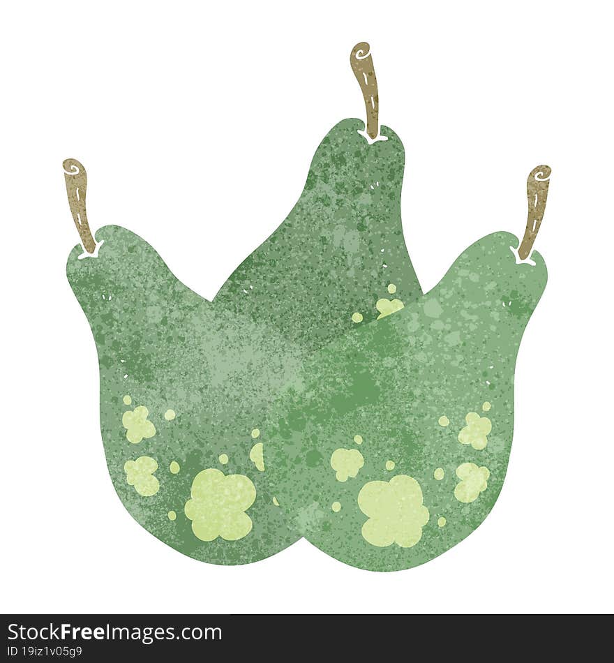 freehand drawn retro cartoon pears