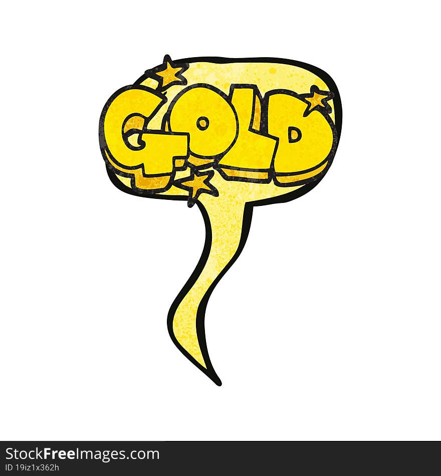 Speech Bubble Textured Cartoon Word Gold