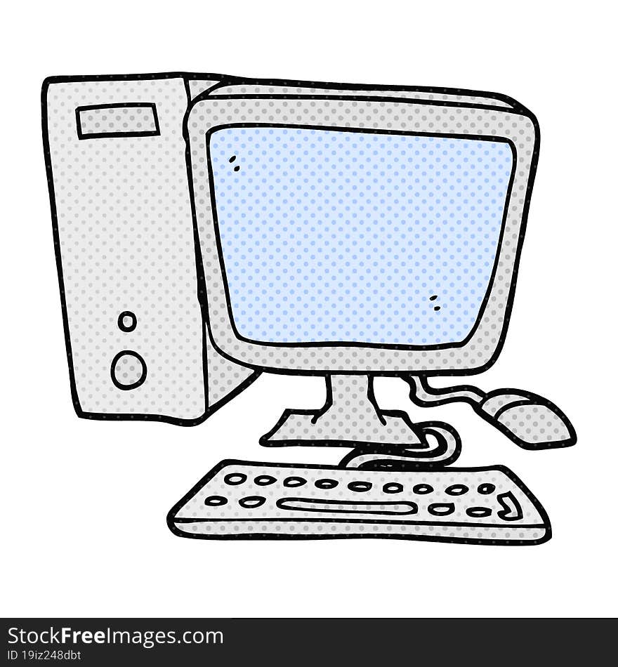 cartoon desktop computer