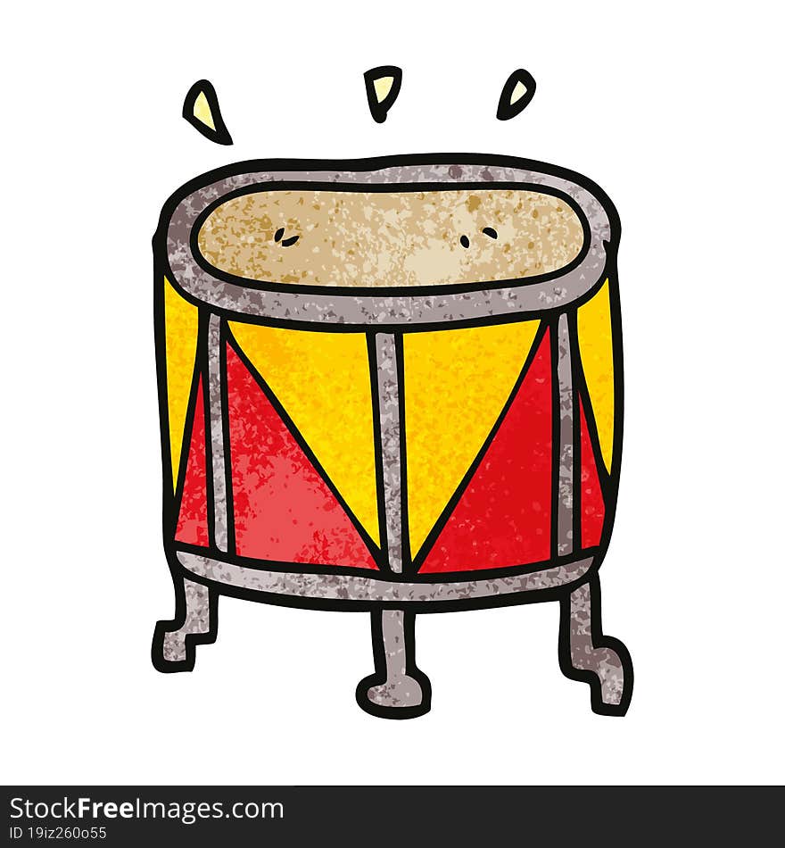 cartoon doodle drum on stand