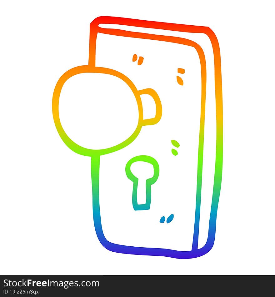 rainbow gradient line drawing cartoon key hole