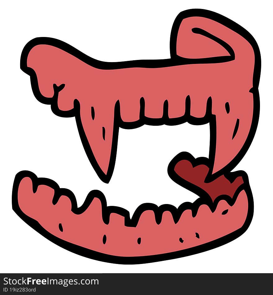 cartoon doodle halloween fangs