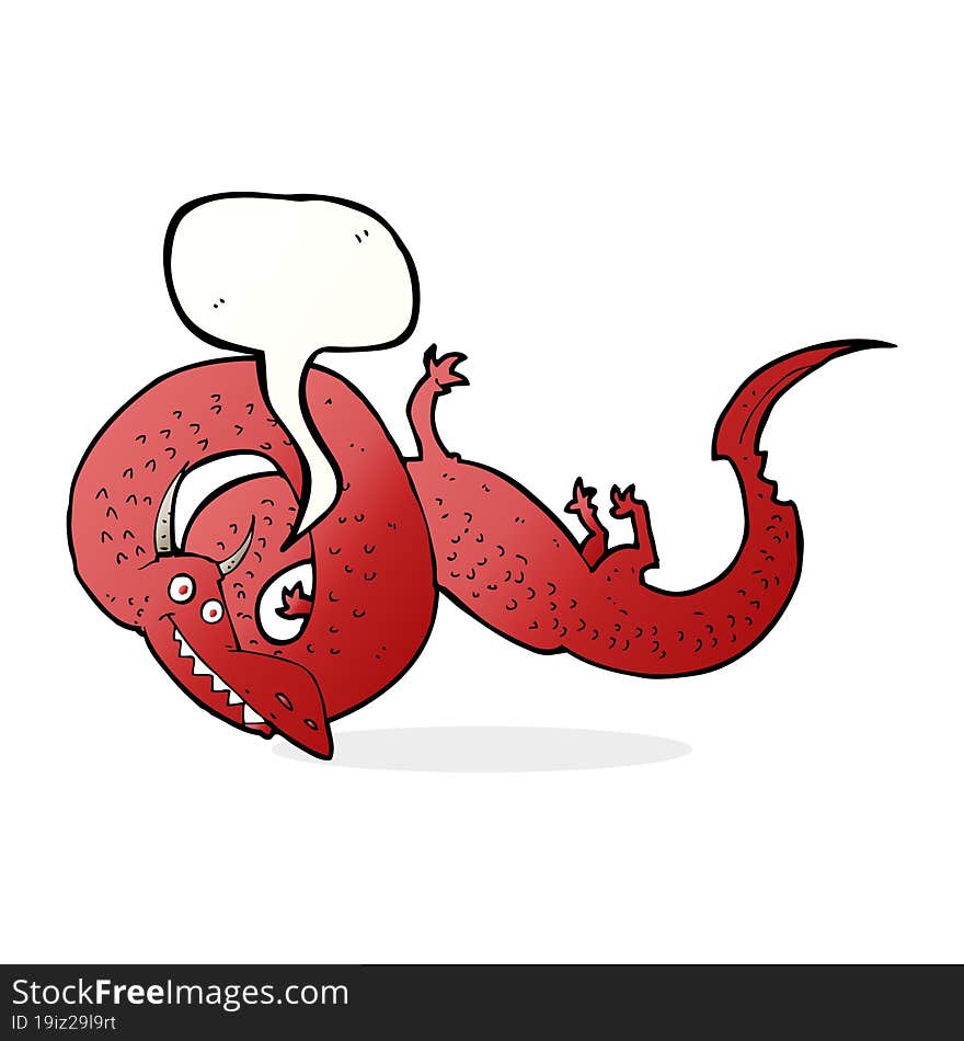 cartoon chinese dragon with speech bubble