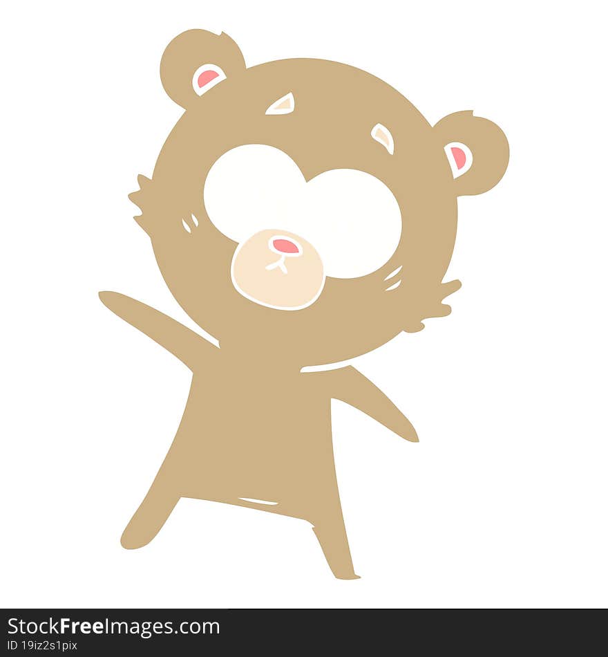 surprised bear flat color style cartoon