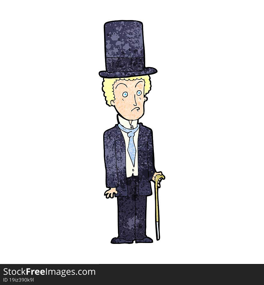 cartoon man wearing top hat