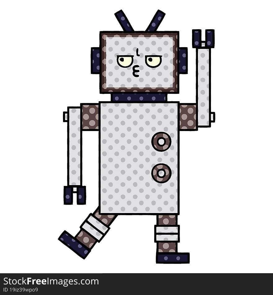 Comic Book Style Cartoon Robot