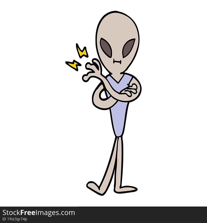 Cartoon Doodle Alien