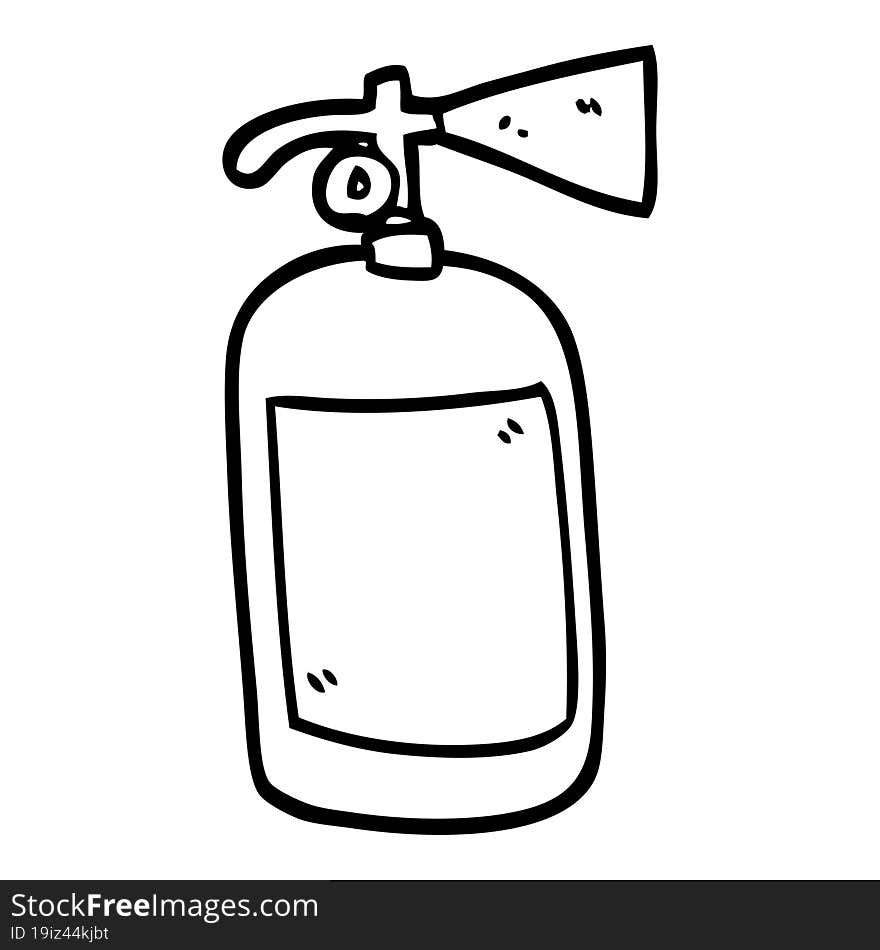 line drawing cartoon fire extinguisher