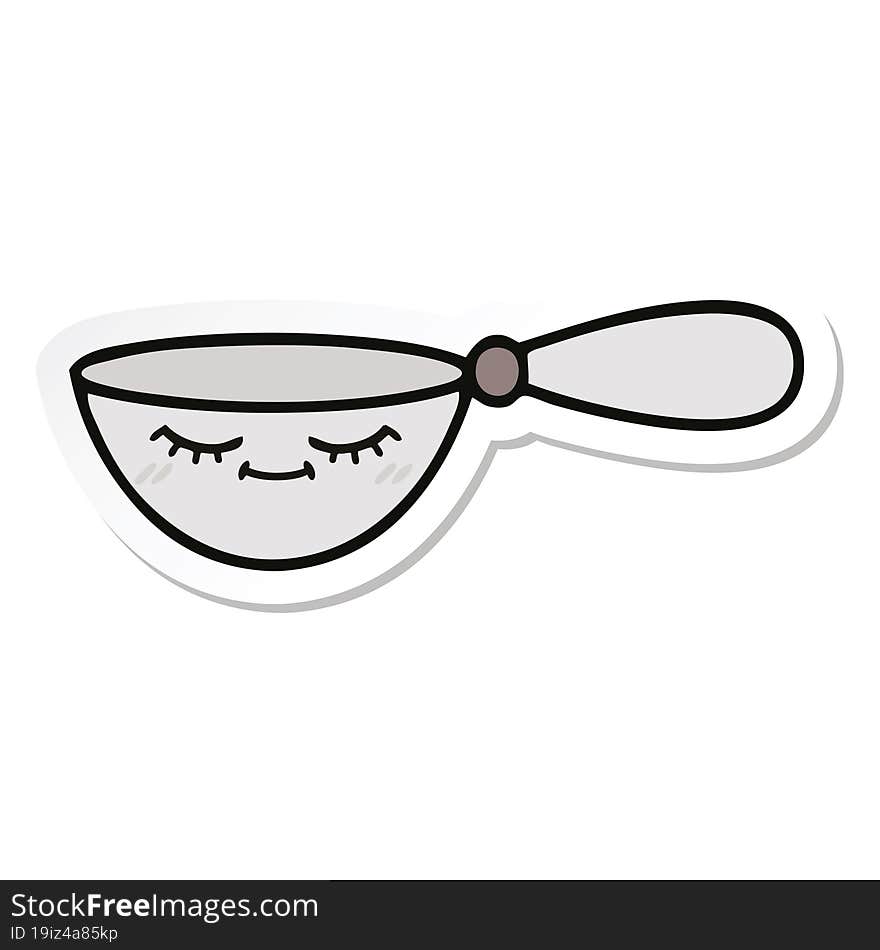 Sticker Of A Cute Cartoon Measuring Spoon